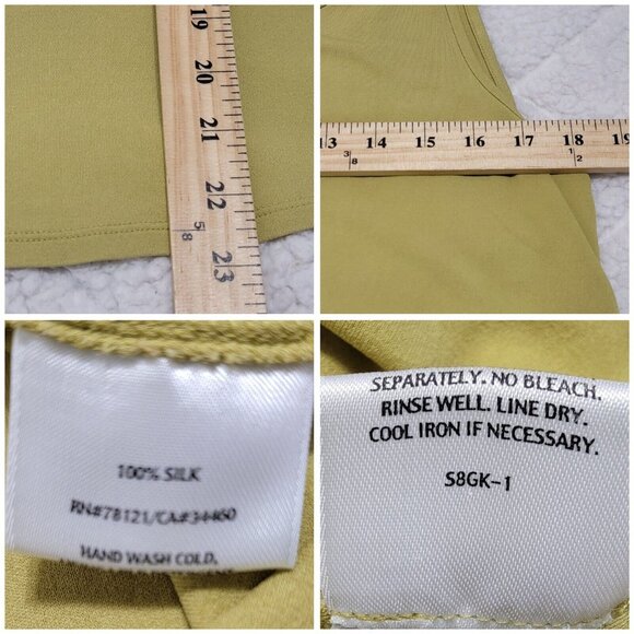 Eileen Fisher Women's Green Sleeveless Tank‎ Top Scoop Neck Silk Size Large - Picture 8 of 9